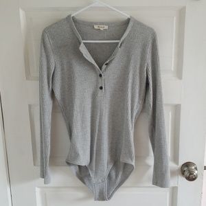Madewell gray bodysuit longsleeve